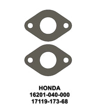 Load image into Gallery viewer, HONDA 16201-040-000 CARB GASKET 17119-173-68 (2 pcs) C65 C70 C/Ct 70 Z 50 ATC 70