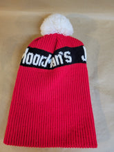 Load image into Gallery viewer, Vintage MoorMan's Feed Red Knit Pompom Beanie Cap Advertising Stocking Hat - NEW