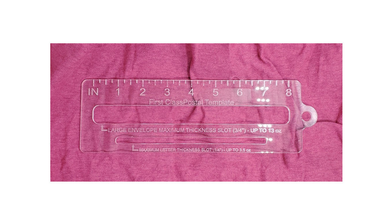 Usps Magazine Ruler USPS First Class Letter Template & Small Package Thickness Gauge - Mea ...