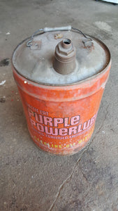 Vintage 6 Gal Arctic Cat Purple POWERLUBE Racing Formula Snowmobile Gas Oil Can