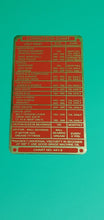 Load image into Gallery viewer, SOUTH BEND METAL LATHE PLATE LUBRICATION CHART TAG - Chart No 441-3 - Brass Plated Edition